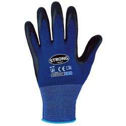 120 Paar Scott Stronghand Handschuhe aus Baumwolle und Elastan mit Latexbeschichtung in Blau/Schwarz, Kat 2