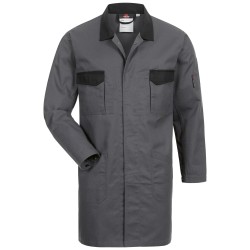 1 Stück CRAFTLAND Twill-Kittel grau/schwarz aus strapazierfähigem Material für professionelle Anwendungen