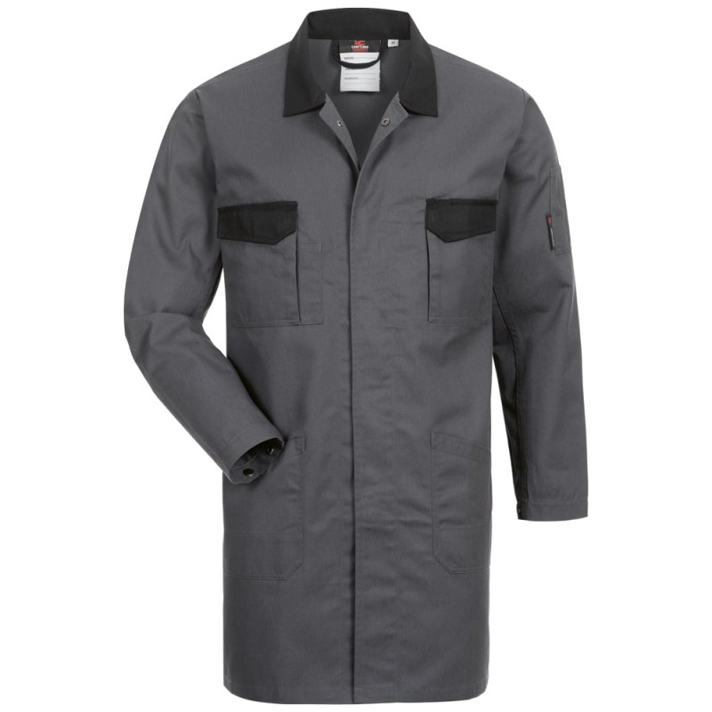 1 Stück CRAFTLAND Twill-Kittel grau/schwarz aus strapazierfähigem Material für professionelle Anwendungen