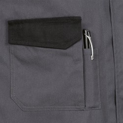 1 Stück CRAFTLAND Twill-Kittel grau/schwarz aus strapazierfähigem Material für professionelle Anwendungen