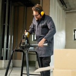 1 Stück CRAFTLAND Twill-Kittel grau/schwarz aus strapazierfähigem Material für professionelle Anwendungen