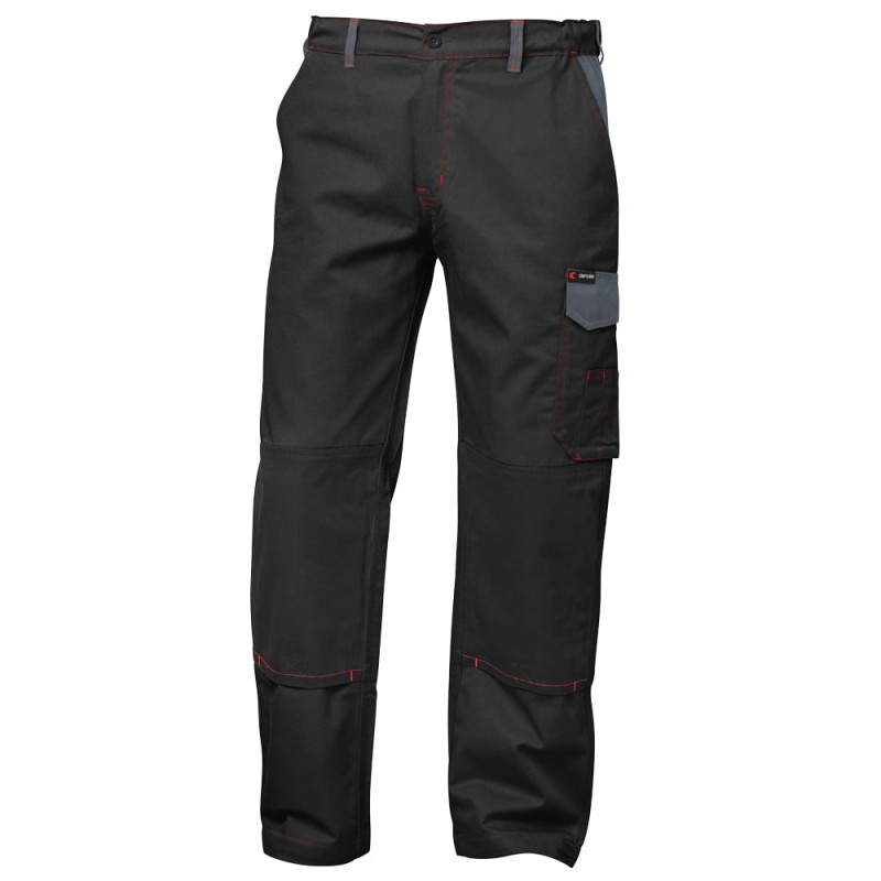 1 Stück CRAFTLAND Twill-Bundhose aus Baumwolle in Schwarz/Grau für optimalen Tragekomfort