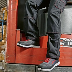 1 Stück CRAFTLAND Twill-Bundhose aus Baumwolle in Schwarz/Grau für optimalen Tragekomfort