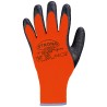 60 Paar RASMUSSEN STRONGHAND® Handschuhe aus Polyacryl mit Latex-Beschichtung in Orange/Schwarz, Kat 2