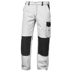 1 Stück CRAFTLAND Twill-Bundhose aus Baumwolle in Weiss/Grau für optimalen Tragekomfort und Funktionalität