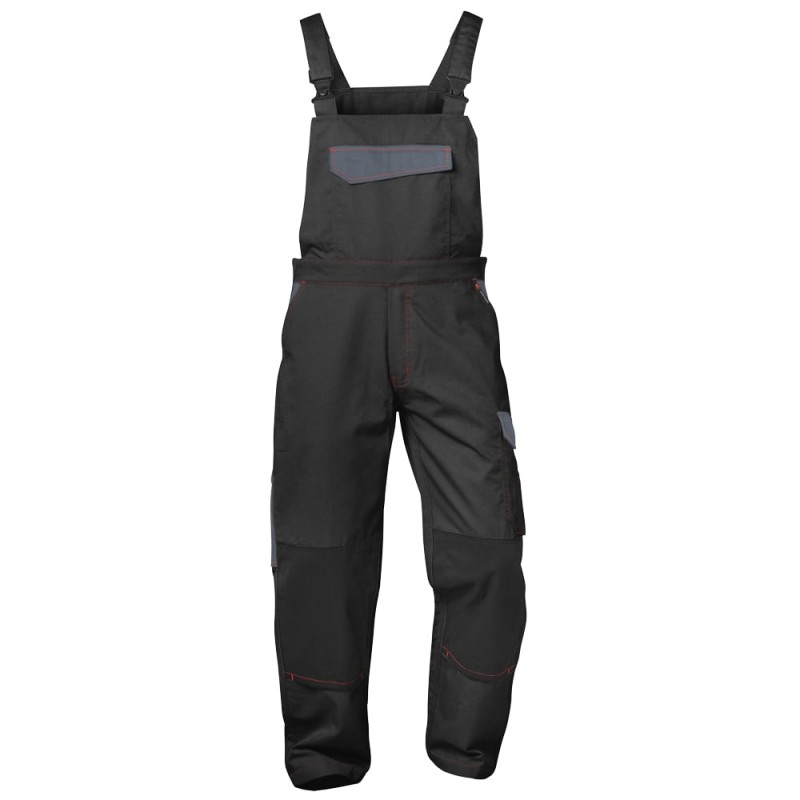 1 Stück Craftland Twill-Latzhose aus Baumwolle in Schwarz/Grau