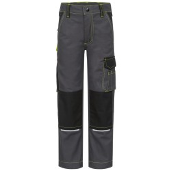 1 Stück Craftland Kinder-Bundhose aus Twill in Grau/Schwarz für optimalen Tragekomfort und Stil