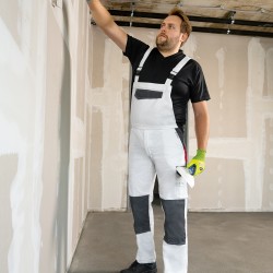 1 Stück CRAFTLAND Twill-Latzhose aus Baumwolle in Weiss/Grau