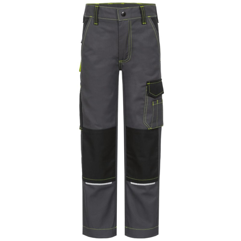 1 Stück Craftland Kinder-Bundhose aus Twill in Grau/Schwarz für optimalen Tragekomfort und Stil