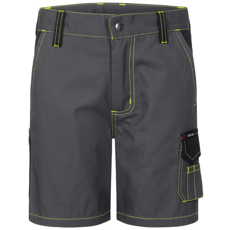 1 Stück Craftland Kinder-Shorts aus Twill in Grau/Schwarz