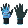 60 Paar Opti Flex Winterhandschuhe mit doppeltem Latex-Beschichtung - schwarz, blau, Polyester/Polyacryl Futter