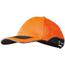25 Stück ELYSEE Roman Caps, Polyester-Baumwollmischung, orange/grau