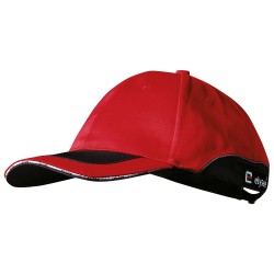 25 Stück ELYSEE® Jack Cap in Rot/Schwarz, aus 65% Polyester und 35% Baumwolle