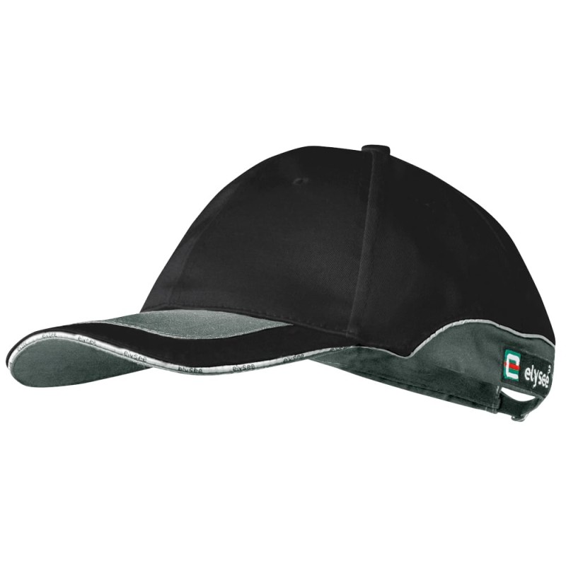25 Stück ELYSEE® TILL Cap schwarz/grau aus 65% Polyester und 35% Baumwolle