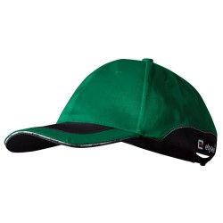 25 Stück ELYSEE® David Cap in grün/schwarz – strapazierfähige Mütze aus 65% Polyester und 35% Baumwolle