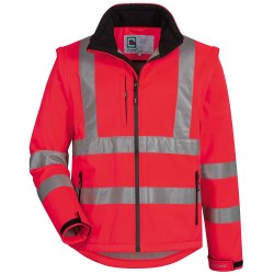 1 Stück ELYSEE Warnschutz-Softshelljacke, rot, nach EN ISO 20471/3, ideal für Sichtbarkeit und Sicherheit