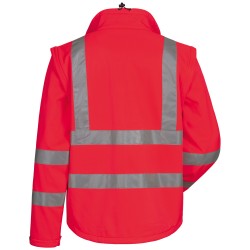 1 Stück ELYSEE Warnschutz-Softshelljacke, rot, nach EN ISO 20471/3, ideal für Sichtbarkeit und Sicherheit
