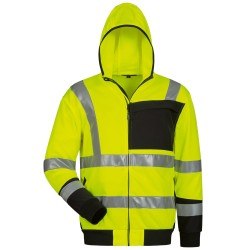 1 Stück ELYSEE Warnschutzsweatjacke EN ISO 20471 gelb/schwarz, hochwertige Sicherheit, bequem und funktional