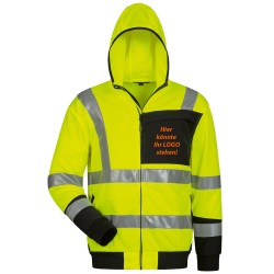1 Stück ELYSEE Warnschutzsweatjacke EN ISO 20471 gelb/schwarz, hochwertige Sicherheit, bequem und funktional