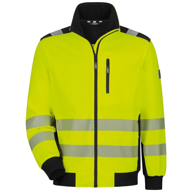 1 Stück ELYSEE Warnschutzjacke Sweat gelb/schwarz, reflektierend, atmungsaktiv, ideal für Sicherheit und