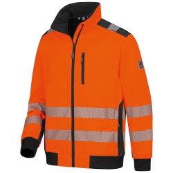 1 Stück ELYSEE Warnschutz-Sweatjacke aus Polyester, orange/schwarz für optimale Sichtbarkeit und Sicherheit