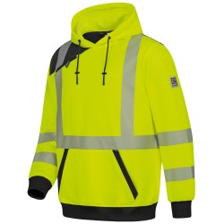 1 Stück ELYSEE Warnschutz-Hoodie aus Polyester in Gelb/Schwarz für optimale Sichtbarkeit und Sicherheit