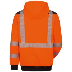 1 Stück ELYSEE Warnschutz-Hoodie aus strapazierfähigem Material in leuchtendem Orange/Schwarz