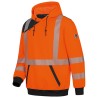 1 Stück ELYSEE Warnschutz-Hoodie aus strapazierfähigem Material in leuchtendem Orange/Schwarz
