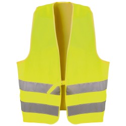 1 Stück WALTER Textil-Warnweste EN ISO 20471/2 mit PE-Beutel, hochsichtbar in Gelb