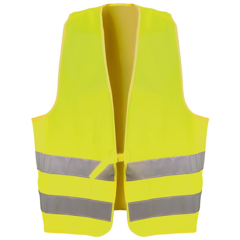 1 Stück WALTER Textil-Warnweste EN ISO 20471/2 mit PE-Beutel, hochsichtbar in Gelb