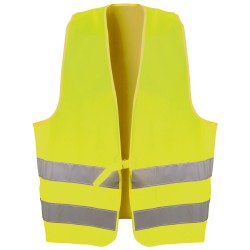 1 Stück WALTER Textil-Warnweste EN ISO 20471/2 mit PE-Beutel, hochsichtbar in Gelb