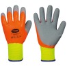 60 Paar Stronghand® Handschuhe aus Polyester mit Latexbeschichtung in Orange/Grau