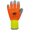 60 Paar Stronghand® Handschuhe aus Polyester mit Latexbeschichtung in Orange/Grau