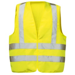 1 Stück WICA-TEX Warnweste aus Polyester mit Schulterreflex, gelb, EN ISO 20471/2 zertifiziert
