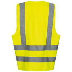 1 Stück WICA-TEX Warnweste aus Polyester mit Schulterreflex, gelb, EN ISO 20471/2 zertifiziert