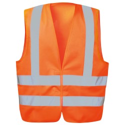 1 Stück WICA-TEX Warnweste aus Polyester mit Schulterreflex, orange, EN ISO 20471/2