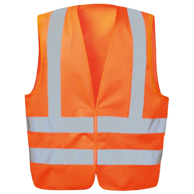 1 Stück WICA-TEX Warnweste aus Polyester mit Schulterreflex, orange, EN ISO 20471/2