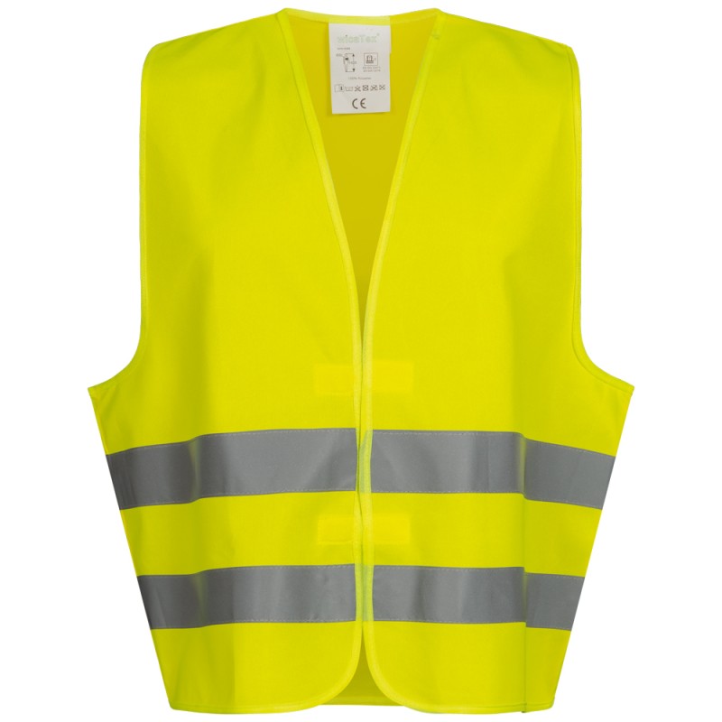 1 Stück Wica-Tex Warnweste Polyester gelb EN ISO 20471/2, im PE-Beutel, mit Klettverschluss