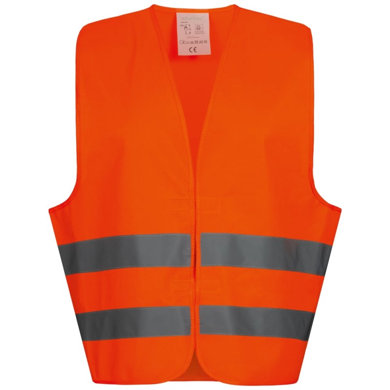 1 Stück WICA-TEX Polyester-Warnweste EN ISO 20471/2 orange im PE-Beutel mit Klettverschluss