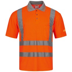 1 Stück Safestyle UV-Warnschutz-Poloshirt aus hochwertiger Baumwolle in leuchtendem Orange für optimale Sichtbarkeit