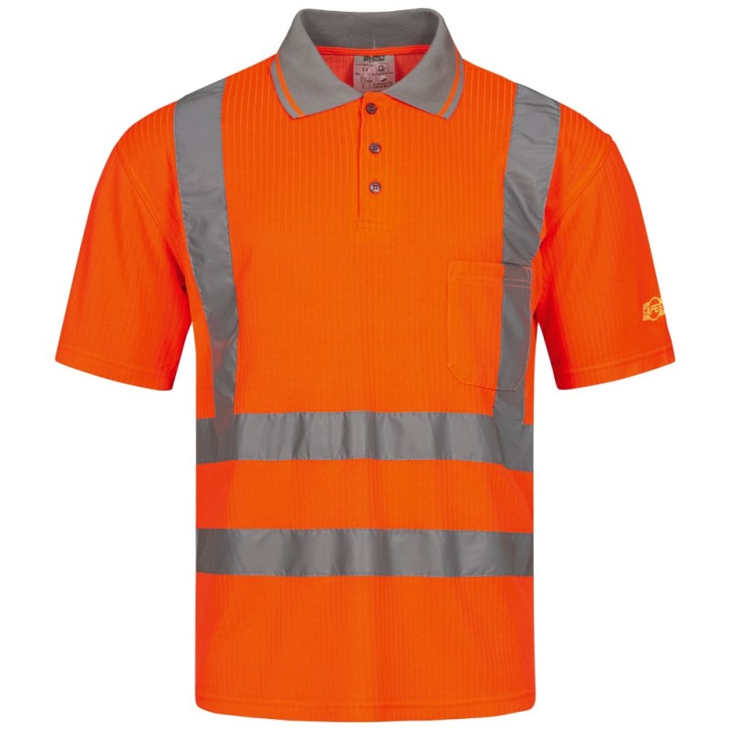 1 Stück Safestyle UV-Warnschutz-Poloshirt aus hochwertiger Baumwolle in leuchtendem Orange für optimale Sichtbarkeit
