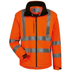 1 Stück ELYSEE Warnschutz-Softshelljacke, EN ISO 20471/3, orange, für optimale Sichtbarkeit und Schutz bei der