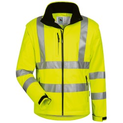 1 Stück ELYSEE Warnschutz-Softshelljacke aus hochwertigem Material in leuchtendem Gelb, EN ISO 20471/3 zertifiziert