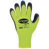 120 Paar Forster Stronghand Handschuhe aus Polyester mit Schrumpf-Latex, neon-gelb/schwarz/blau, Kat 2