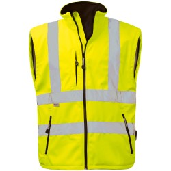 1 Stück ELYSEE Warnschutz-Softshelljacke aus hochwertigem Material in leuchtendem Gelb, EN ISO 20471/3 zertifiziert