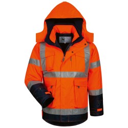 1 Stück ELYSEE Warnschutzjacke 3in1, orange/marine, EN ISO 20471 und EN 343 zertifiziert, vielseitig einsetzbar
