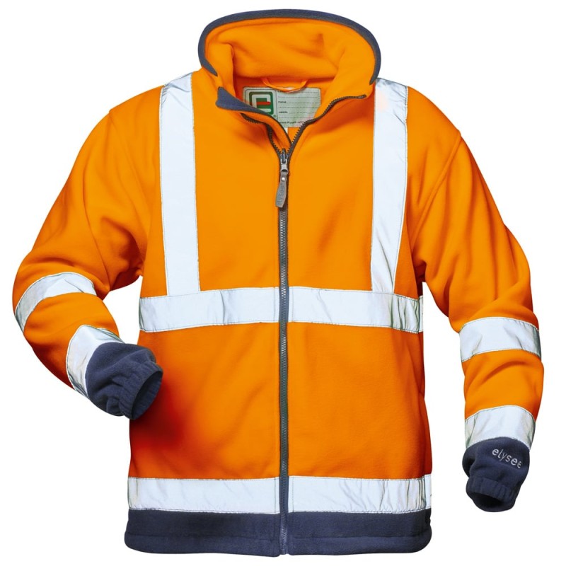 1 Stück ELYSEE® Warnschutzfleecejacke aus Polar fleece in orange/marine, EN ISO 20471/3 zertifiziert