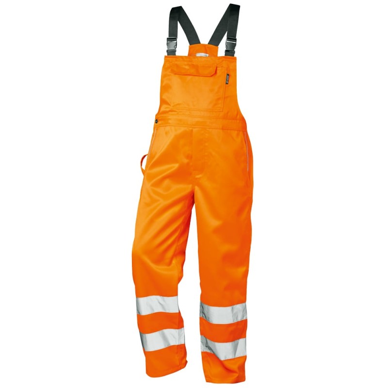 1 Stück Safestyle Warnschutz-Latzhose aus strapazierfähigem Material in leuchtendem Orange