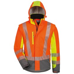 1 Stück ELYSEE Warnschutz-Softshelljacke, orange/grau, EN ISO 20471/3 zertifiziert, wind- und wasserabweisend