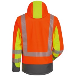 1 Stück ELYSEE Warnschutz-Softshelljacke, orange/grau, EN ISO 20471/3 zertifiziert, wind- und wasserabweisend